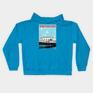 brighton pier classic travel art Kids Hoodie